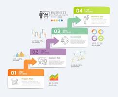 modelo de design de infográficos de negócios. ilustração vetorial. pode ser usado para layout de fluxo de trabalho, diagrama, web designs. vetor