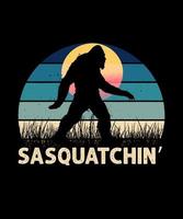 sasquatch pé Grande vetor camiseta Projeto