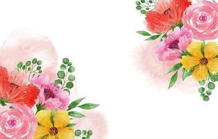 bela aquarela primavera floral fundo vetor