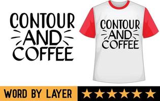 contorno e café SVG t camisa Projeto vetor