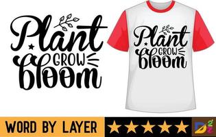 plantar crescer flor SVG t camisa Projeto vetor