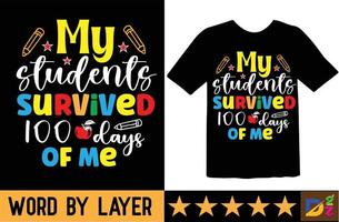 meu alunos sobreviveu 100 dias do mim SVG t camisa Projeto vetor