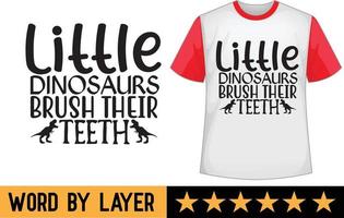 pequeno dinossauros escova seus dentes SVG t camisa Projeto vetor
