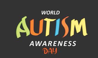 mundo autismo consciência dia abril 2. modelo para fundo, bandeira, cartão, poster vetor