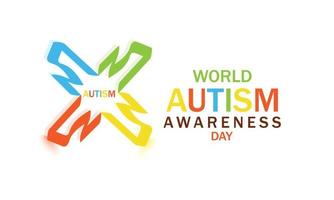 mundo autismo consciência dia abril 2. modelo para fundo, bandeira, cartão, poster vetor