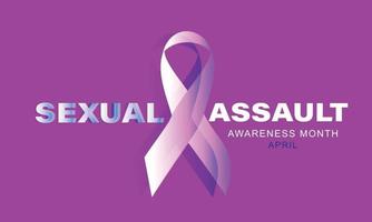 abril é sexual assalto consciência mês. modelo para fundo, bandeira, cartão, poster vetor