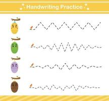 caligrafia prática jogos .adequado para pré-escolar.educacional página para crianças vetor