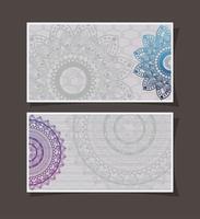 conjunto de banners com mandalas vetor