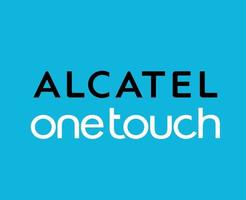 alcatel 1 toque logotipo marca telefone símbolo nome Preto e branco Projeto Móvel vetor ilustração com azul fundo