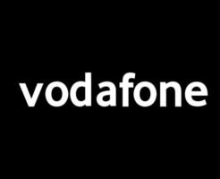 vodafone marca logotipo telefone símbolo nome branco Projeto Inglaterra Móvel vetor ilustração com Preto fundo