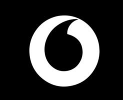 vodafone marca logotipo telefone símbolo branco Projeto Inglaterra Móvel vetor ilustração com Preto fundo