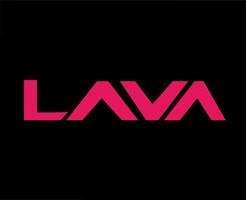 lava marca logotipo telefone símbolo nome Rosa Projeto Índia Móvel vetor ilustração com Preto fundo