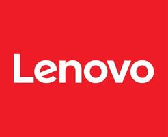 Lenovo logotipo marca telefone símbolo nome branco Projeto China Móvel vetor ilustração com vermelho fundo