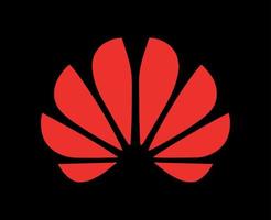 Huawei marca logotipo telefone símbolo vermelho Projeto China Móvel vetor ilustração com Preto fundo