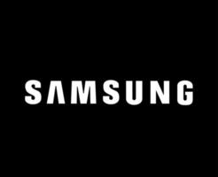 samsung marca logotipo telefone símbolo nome branco Projeto sul coreano Móvel vetor ilustração com Preto fundo
