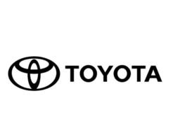 Toyota logotipo marca carro símbolo com nome Preto Projeto Japão automóvel vetor ilustração