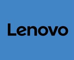 Lenovo logotipo marca telefone símbolo nome Preto Projeto China Móvel vetor ilustração com azul fundo