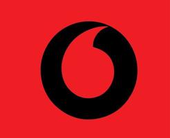 vodafone marca logotipo telefone símbolo Preto Projeto Inglaterra Móvel vetor ilustração com vermelho fundo