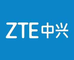 zte logotipo marca telefone símbolo branco Projeto hong kong Móvel vetor ilustração com azul fundo