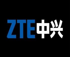 zte marca logotipo telefone símbolo azul e branco Projeto hong kong Móvel vetor ilustração com Preto fundo