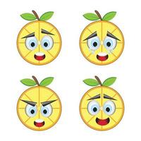 laranja emoticon e ilustração em branco fundo vetor