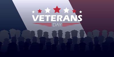 dia dos veteranos com um homem desejado de uniforme. vetor, estilo cartoon vetor