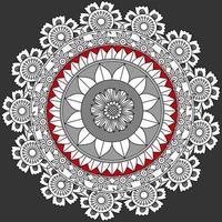 padrão floral circular em forma de mandala, ornamento decorativo em estilo oriental vetor