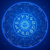 círculo de signos da estrela do zodíaco da astrologia. ilustrações vetoriais. vetor