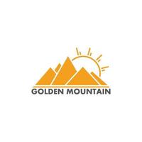 dourado montanha Sol geométrico Projeto símbolo vetor