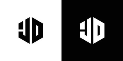carta j d polígono, hexagonal mínimo logotipo Projeto em Preto e branco fundo vetor