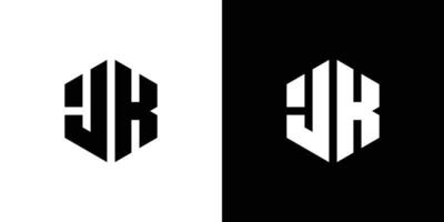 carta j k polígono, hexagonal mínimo logotipo Projeto em Preto e branco fundo vetor