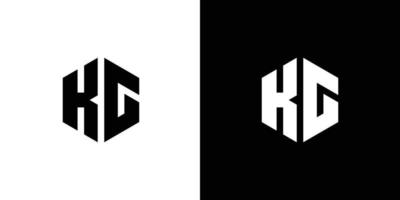 carta k g polígono, hexagonal mínimo logotipo Projeto em Preto e branco fundo vetor