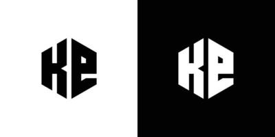 carta k e polígono, hexagonal mínimo logotipo Projeto em Preto e branco fundo vetor
