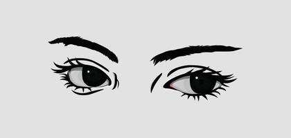 ilustração do uma par do fêmea olhos. olho vetores