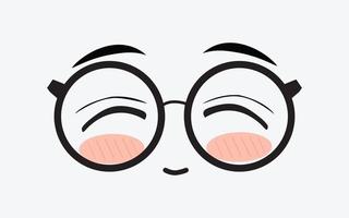 vetor do fofa facial expressões de usando óculos