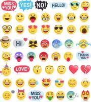 conjunto de ícones de símbolos de emoticons emoji. ilustrações vetoriais