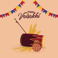 conceito de design plano feliz baisakhi vetor