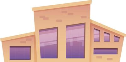 desenho animado construção com brilho dentro a janelas em transparente fundo. fachada frente Visão desenho animado vetor