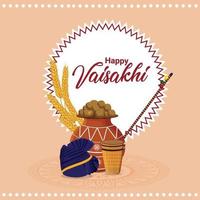 cartão feliz vaisakhi vetor