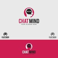 modelo de vetor de design de logotipo chat-mind