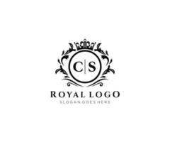 inicial cs carta luxuoso marca logotipo modelo, para restaurante, realeza, butique, cafeteria, hotel, heráldico, joia, moda e de outros vetor ilustração.