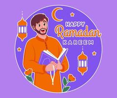 feliz Ramadã kareem ilustração fundo vetor