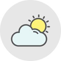 design de ícone de vetor de sol de nuvem
