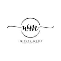 inicial wm feminino logotipo coleções modelo. caligrafia logotipo do inicial assinatura, casamento, moda, joalheria, butique, floral e botânico com criativo modelo para qualquer companhia ou negócios. vetor