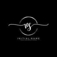 inicial vs feminino logotipo coleções modelo. caligrafia logotipo do inicial assinatura, casamento, moda, joalheria, butique, floral e botânico com criativo modelo para qualquer companhia ou negócios. vetor