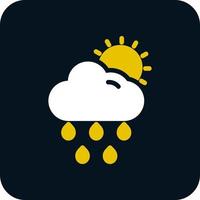 design de ícone de vetor de chuva de sol de nuvem