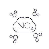 no2, molécula de dióxido de nitrogênio, linha vector.eps vetor