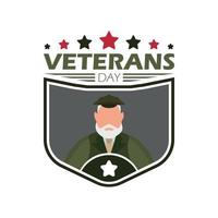 veterano dia logotipo em uma branco fundo. desenho animado estilo. vetor