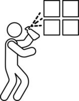 linha vetor ícone limpeza, janela. esboço vetor ícone em branco fundo