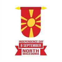 norte Macedônia independência dia e cova n / D nezavisnosta bandeira Projeto vetor